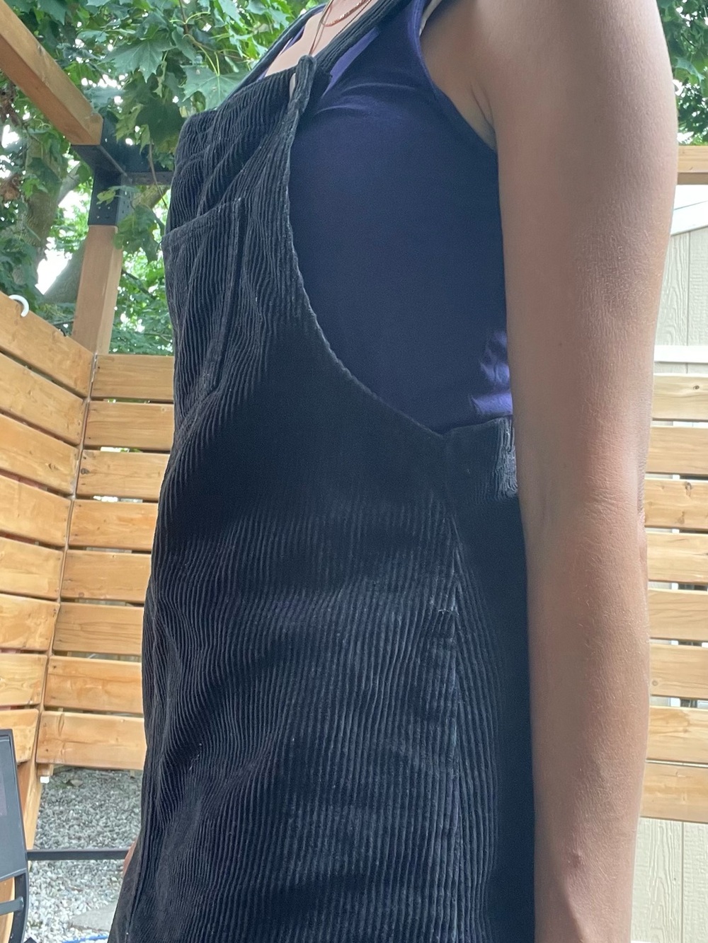 Ardene Black Corduroy Pinafore Romper size small - Picture 7 of 9